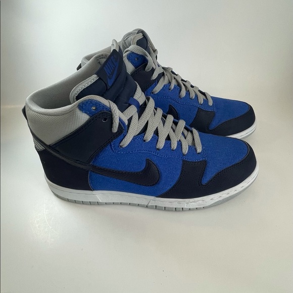 Nike Dunk High Men's Royal Blue Blackened Grey Denim Suede Leather 317982-414 - Picture 1 of 12